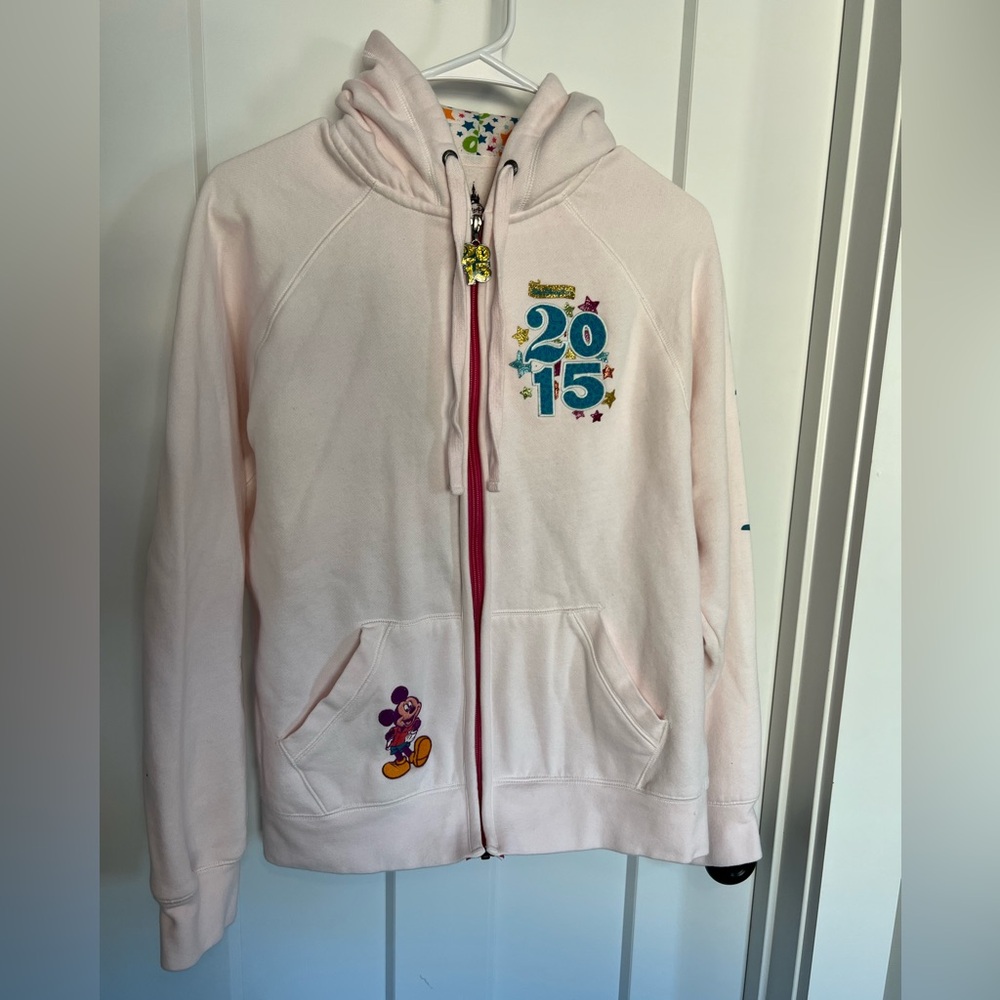 Disney Parks: Baby Pink Hoodie with 2015 design: Size US M